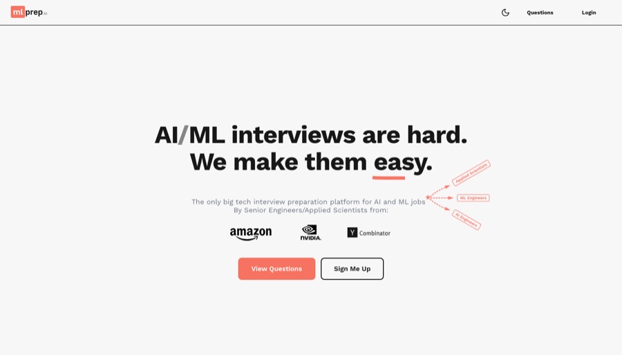 MLPrep landing page